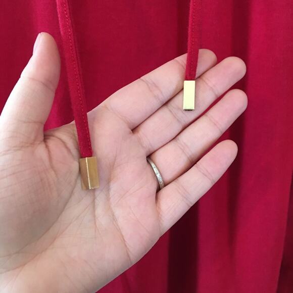 Red Long Sleeve with gold accent on front ties - Picture 6 of 12